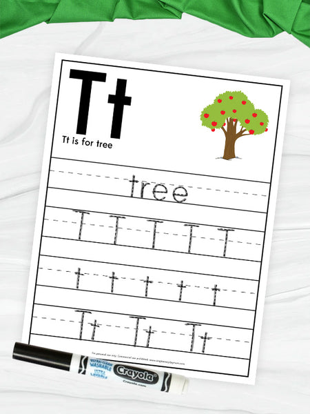 T is for tree worksheet