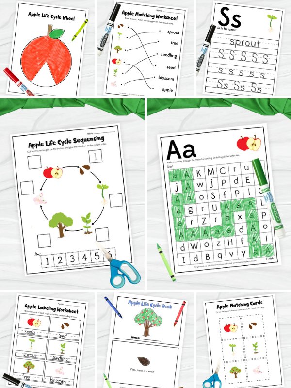 collage image of alphabet worksheets for kids