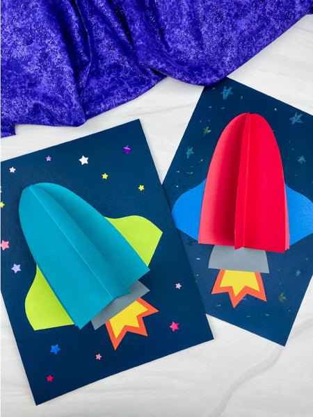 two 3D rocket crafts
