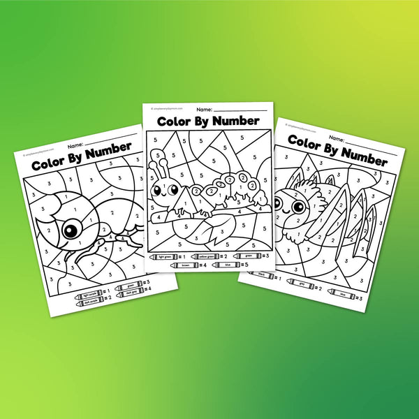 Bug Color By Number Printables