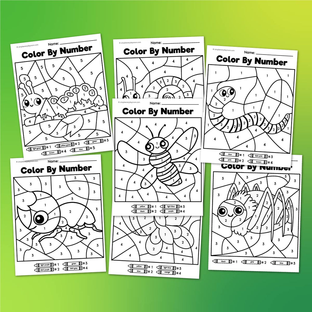 Bug Color By Number Printables