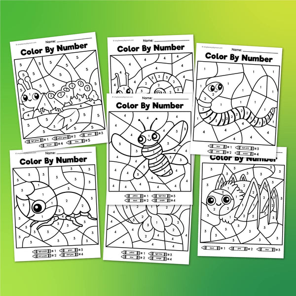 Bug Color By Number Printables