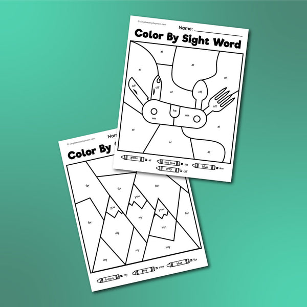 Camping Color By Sight Word Printables