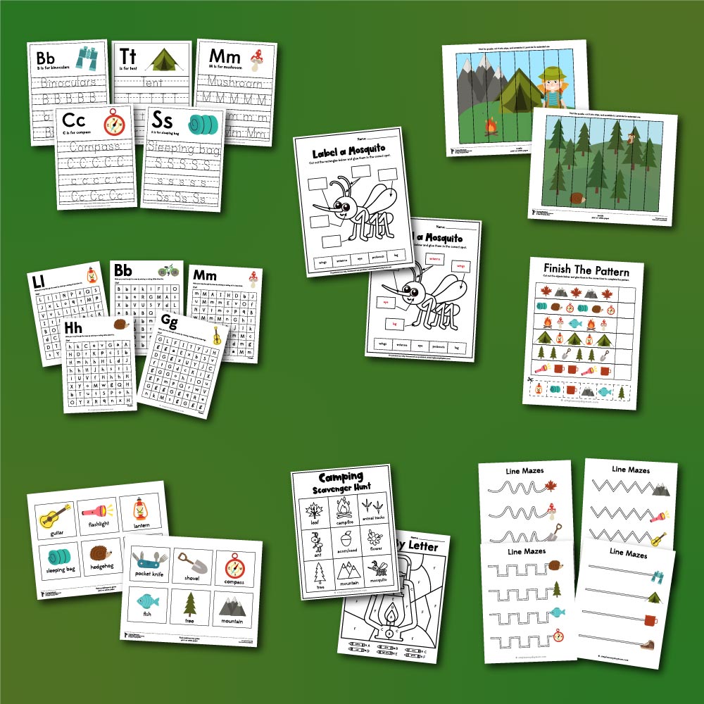 camping worksheets for kids
