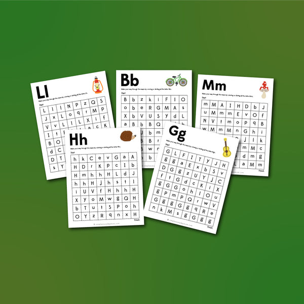 camping letter mazes
