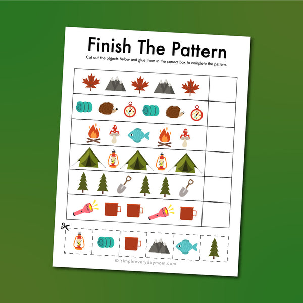camping pattern worksheet
