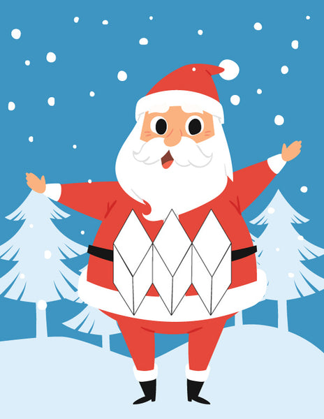 santa pattern block mat