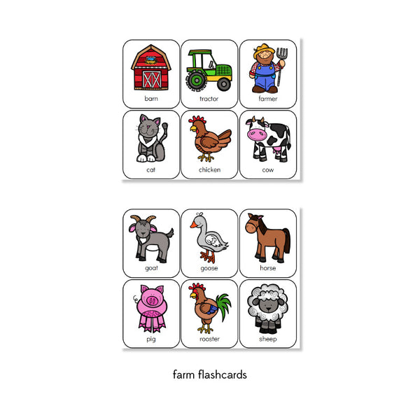 farm animal flashcards