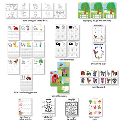 farm animal printable pack
