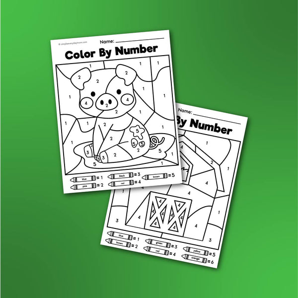 Farm Color By Number Printables