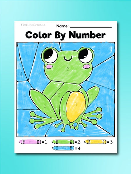 sitting frog color by number