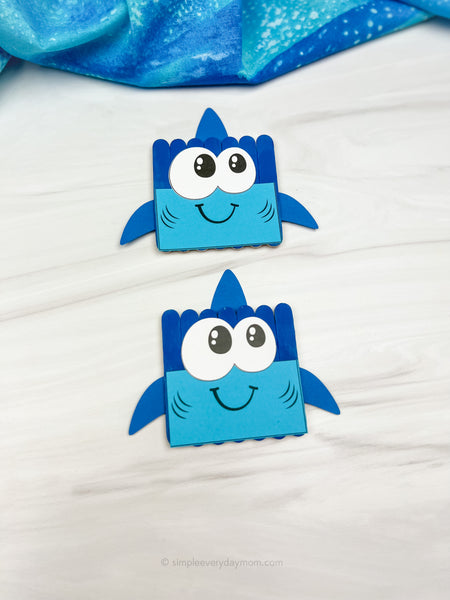 2 popsicle stick shark crafts