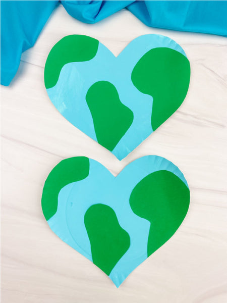 2 hearth shaped earth crafts