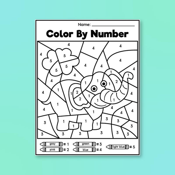 Pre K Color By Number Printables