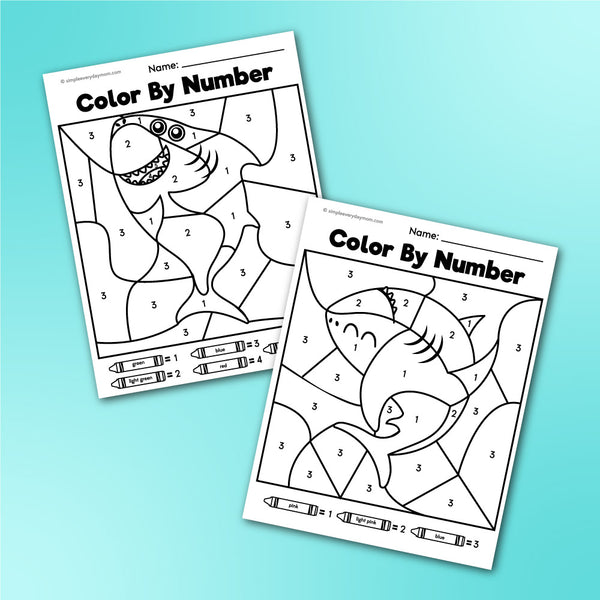 Shark Color By Number Printables