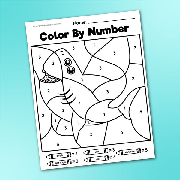 Shark Color By Number Printables