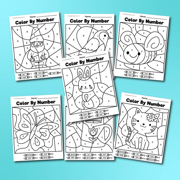 Spring Color By Number Worksheets