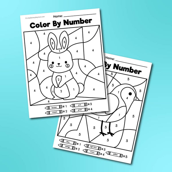 Spring Color By Number Worksheets