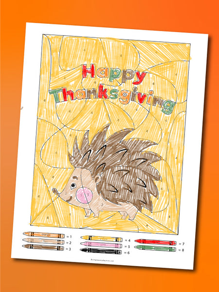 Thanksgiving Color By Number Worksheets