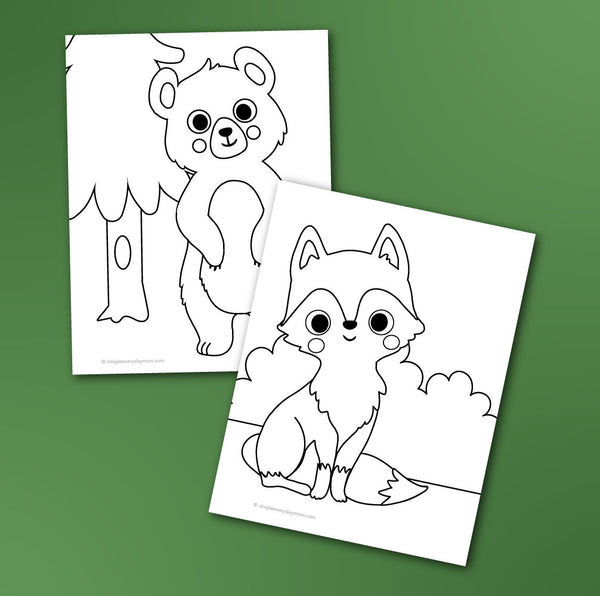 woodland animal coloring pages