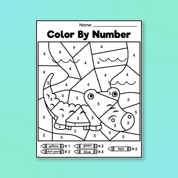 Pre K Color By Number Printables