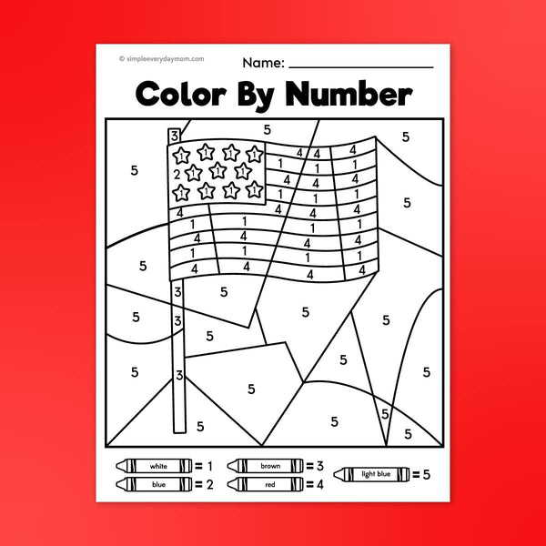 Patriotic Color By Number Printables