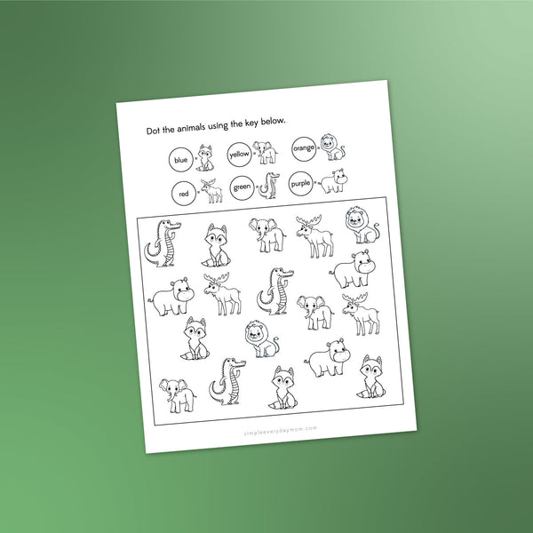 Animal Do A Dot Worksheets