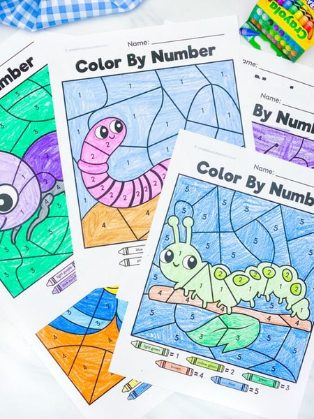 pile of bug and friends color by numbers