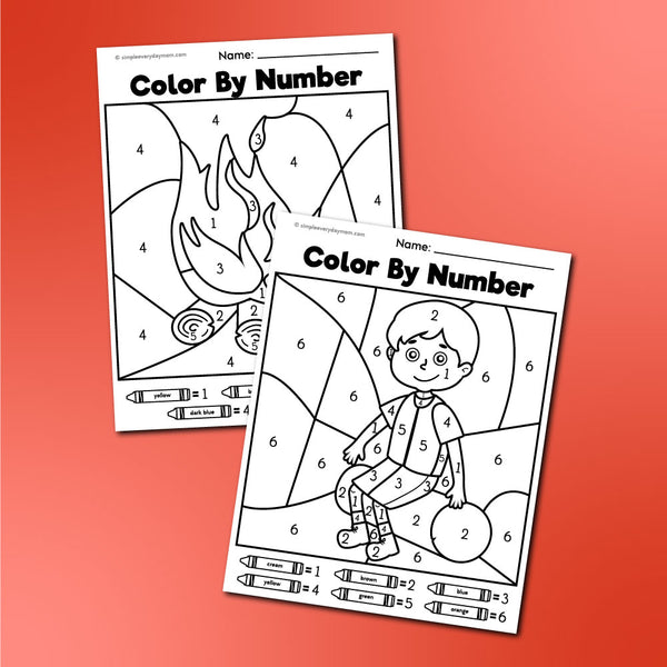 Camping Color By Number Printables
