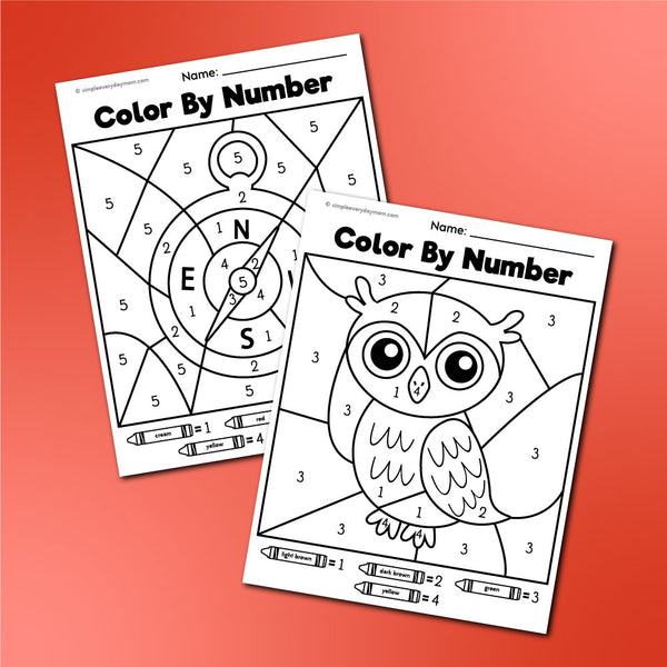 Camping Color By Number Printables