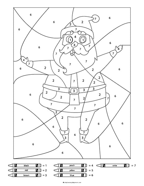 santa color by number