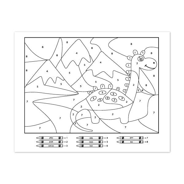 Dinosaur Color By Number Printables
