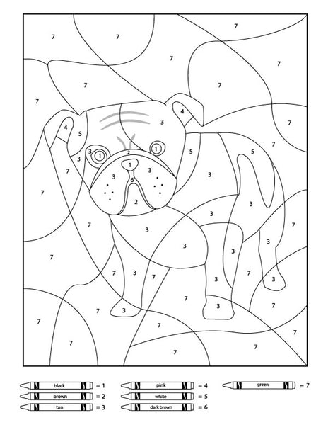 Dog Color By Number Printables