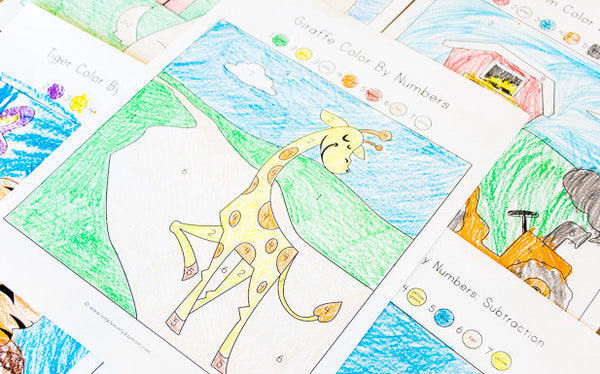 color by number worksheets for kindergarten