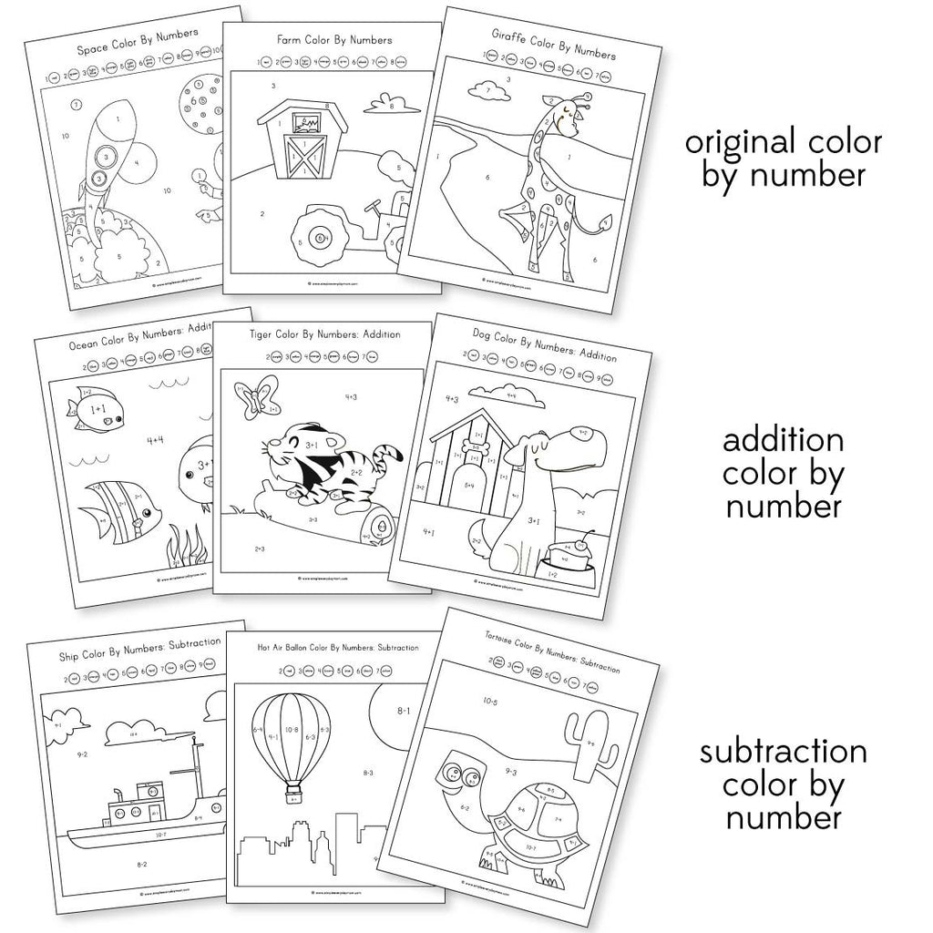 color by number worksheets