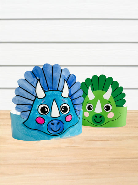 2 triceratops headband crafts