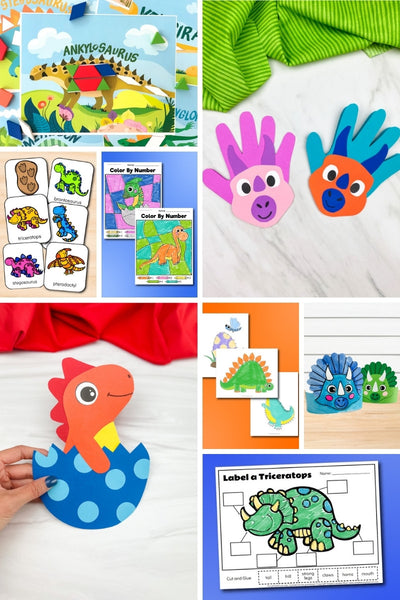 dinosaur activities image collage