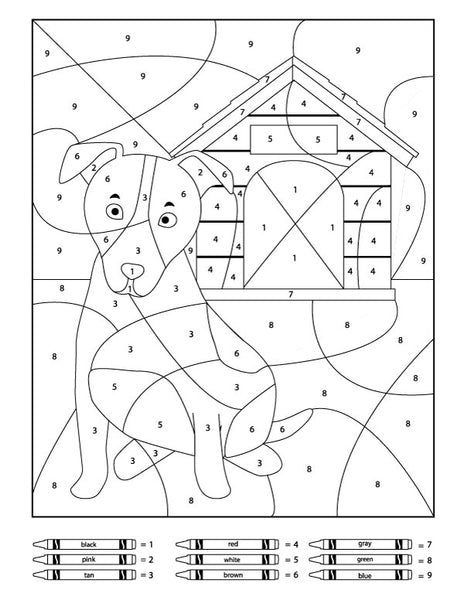 Dog Color By Number Printables