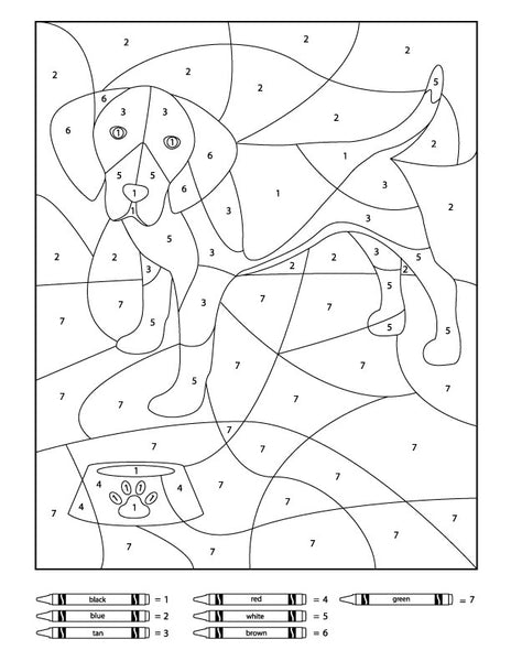 Dog Color By Number Printables