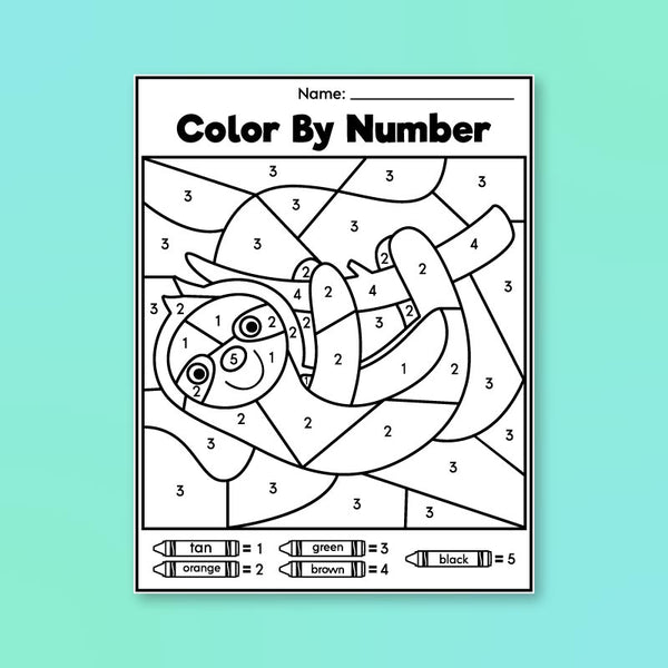 Pre K Color By Number Printables