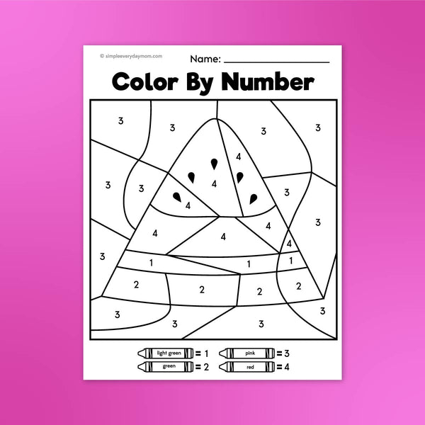 Summer Color By Number Printables