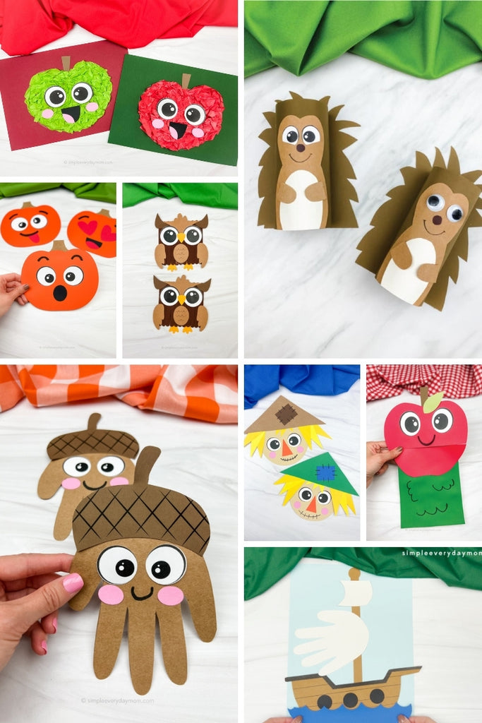 fall crafts for kids image collage