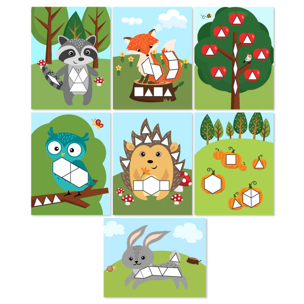 Fall Pattern Block Mats + Mini Books for K-1st Grade Classrooms