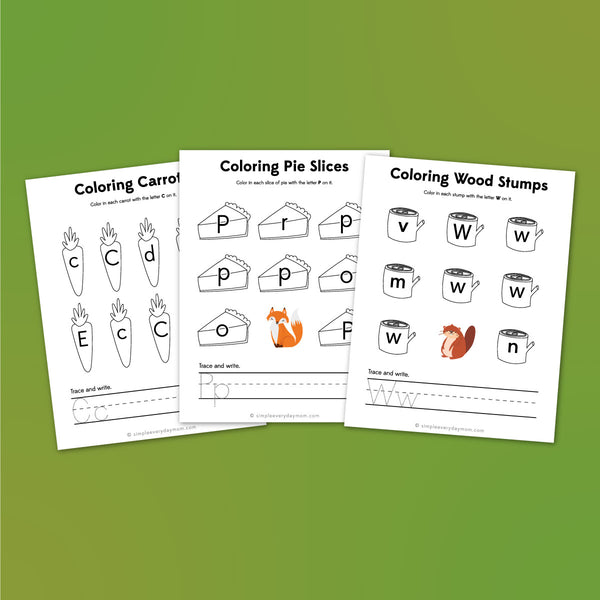 fall animal letter worksheets