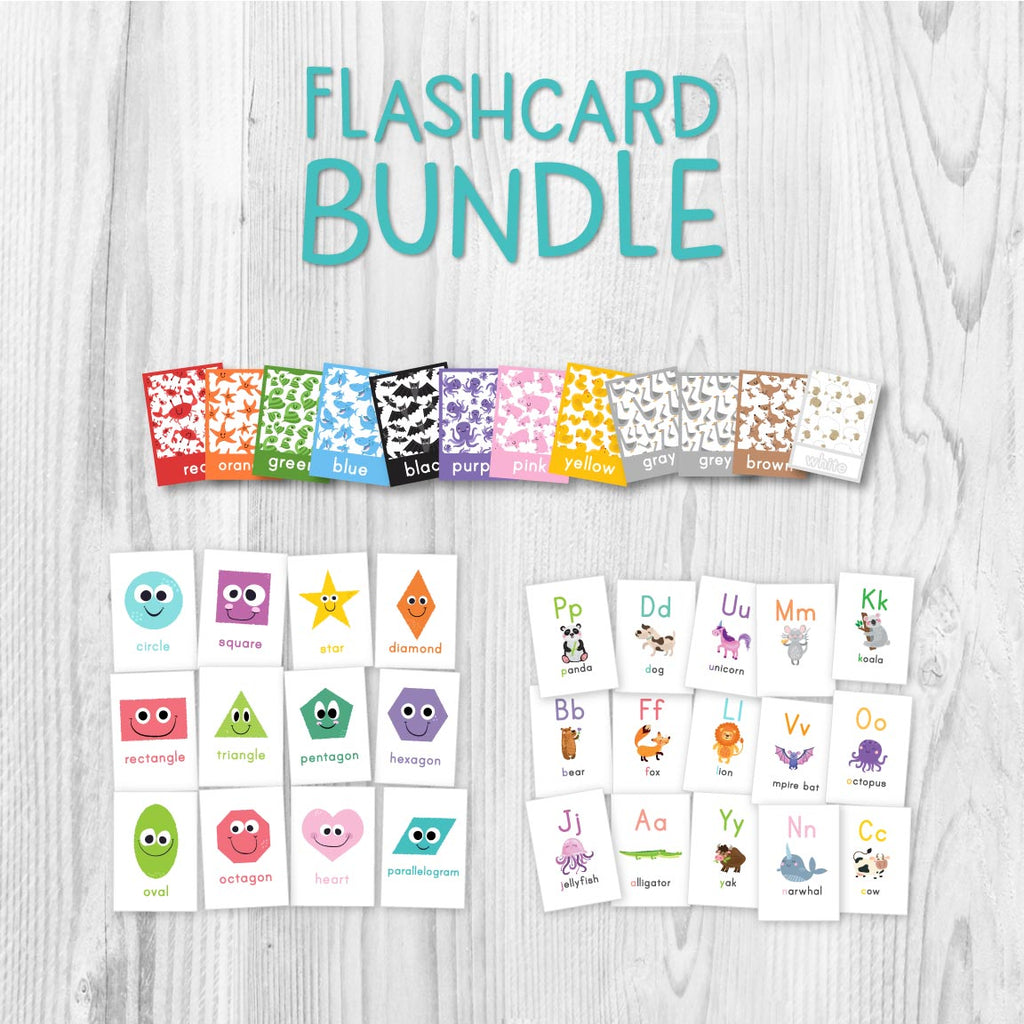 shape, color and alphabet flashcards