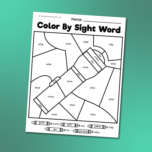 Camping Color By Sight Word Printables