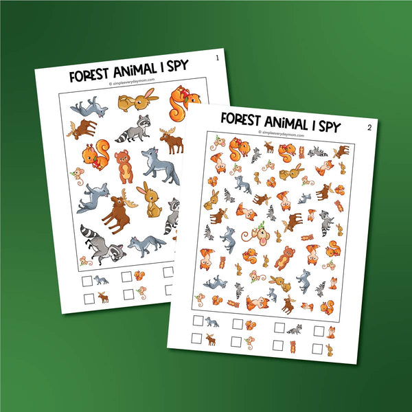 Forest Animal I Spy Printables