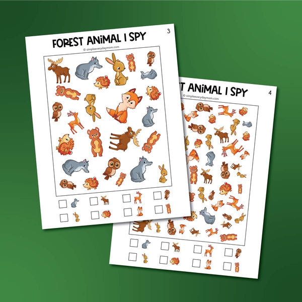 Forest Animal I Spy Printables