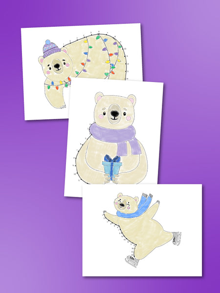 polar bear dot to dot printables