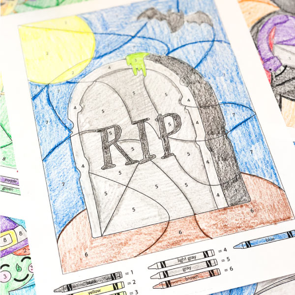 Halloween Color By Number Worksheets
